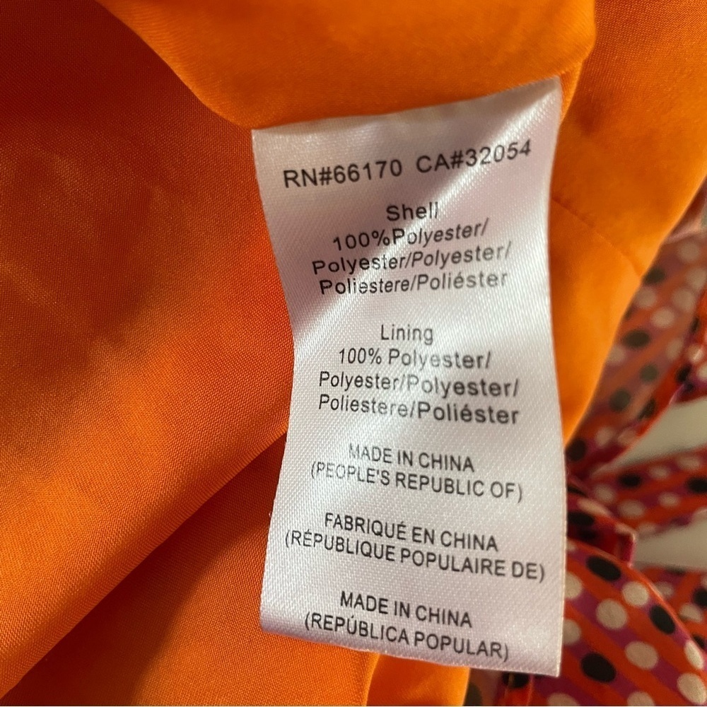 Hutch x Anthropologie Orange Dots Stripes Flutter Wrap Midi Dress 20719 - Picture 13 of 14